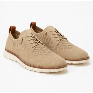 Men’s Knit Oxford Sneakers Beige Tan Size 13 (EU 47) Casual Lightweight Shoes